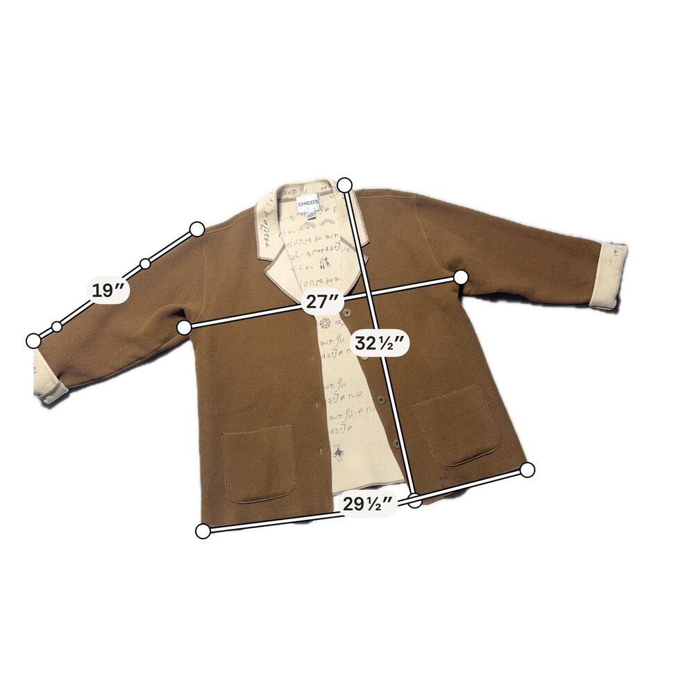 Chico's Tailored Jacket Women's 3 Brown Writing Scriptures Print Button Front - Picture 15 of 15